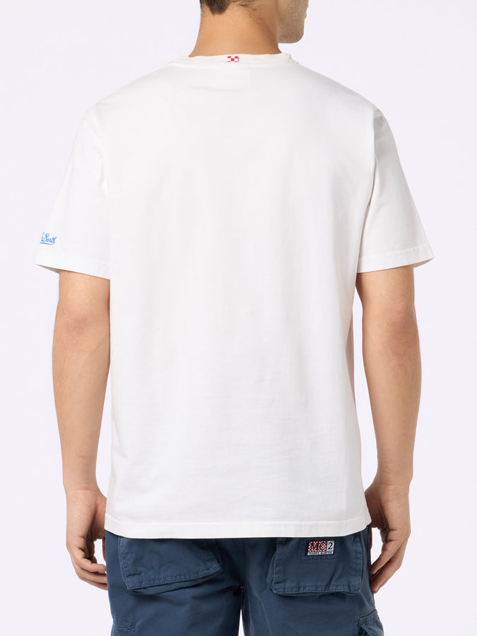 Mc2 Saint Barth T-shirt Da Uomo Classic Fit In Jersey Di Cotone Portofino Con Ricamo Ne Parliamo A Settembre
