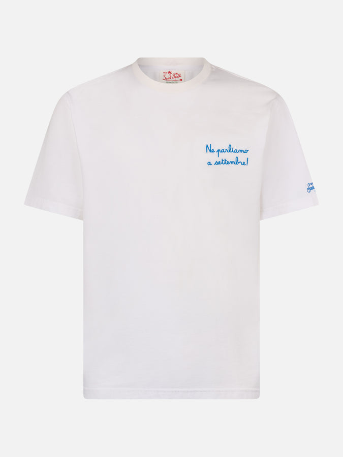 Mc2 Saint Barth T-shirt Da Uomo Classic Fit In Jersey Di Cotone Portofino Con Ricamo Ne Parliamo A Settembre