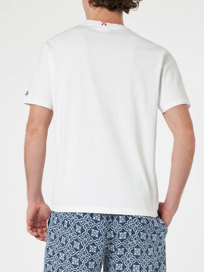 Mc2 Saint Barth T-shirt Da Uomo Classica In Jersey Di Cotone Portofino Con Ricamo Chi Non Muore Poi Ribeve | EDIZIONE SPECIALE INSULTI LUMINOSI