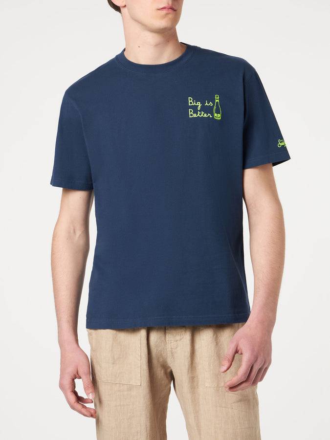 Mc2 Saint Barth T-shirt Da Uomo Con Ricamo Frontale Big Is Better