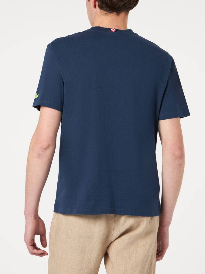 Mc2 Saint Barth T-shirt Da Uomo Con Ricamo Frontale Big Is Better
