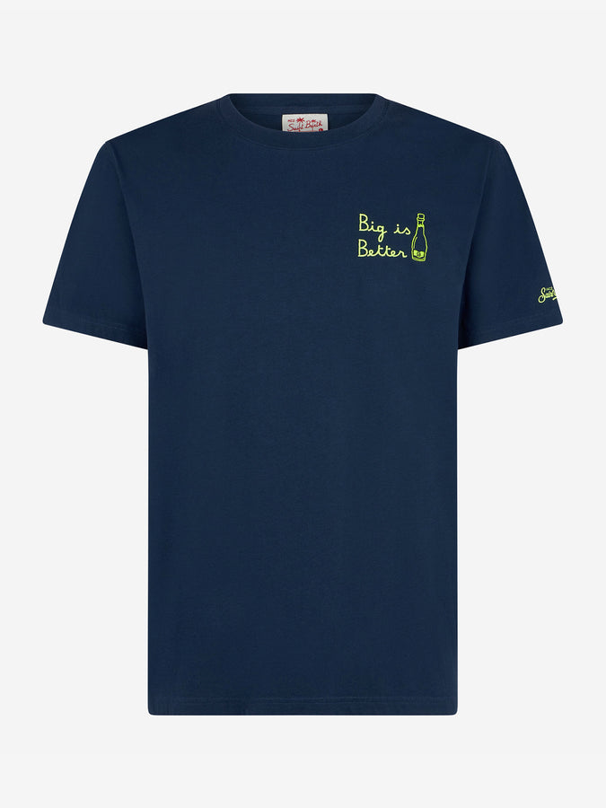 Mc2 Saint Barth T-shirt Da Uomo Con Ricamo Frontale Big Is Better