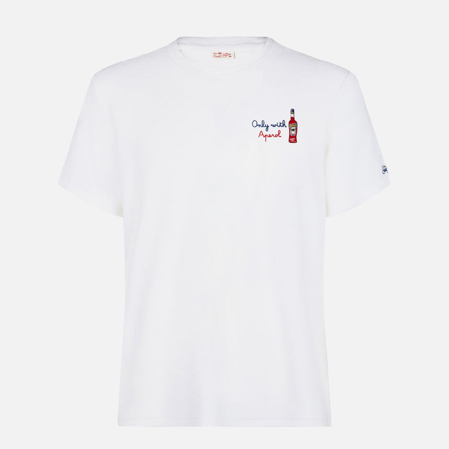 Mc2 Saint Barth T-shirt Da Uomo Con Ricamo Frontale Only With Aperol | EDIZIONE SPECIALE APEROL