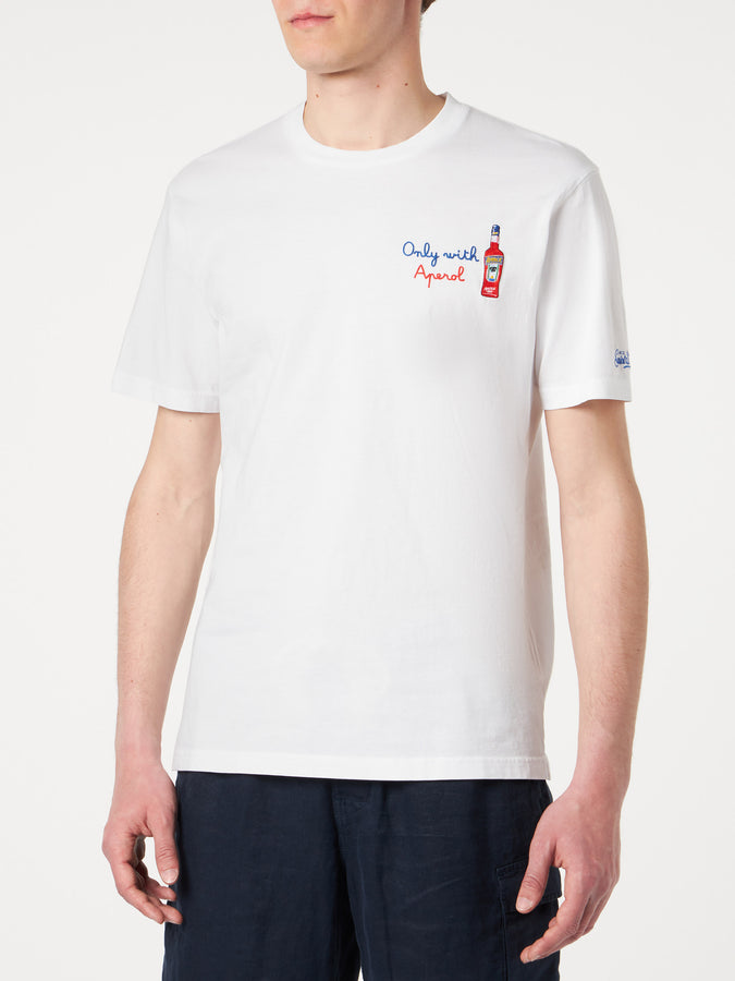 Mc2 Saint Barth T-shirt Da Uomo Con Ricamo Frontale Only With Aperol | EDIZIONE SPECIALE APEROL
