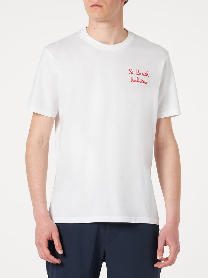Mc2 Saint Barth T-shirt Da Uomo Con Ricamo St. Barth Habituè
