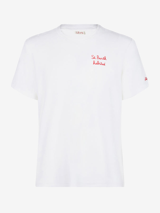 Mc2 Saint Barth T-shirt Da Uomo Con Ricamo St. Barth Habituè