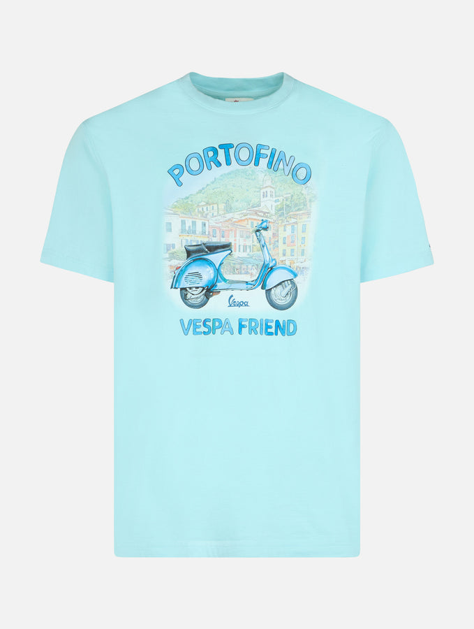 Mc2 Saint Barth T-shirt Da Uomo Con Stampa Piazzata Portofino Vespa Friend | EDIZIONE SPECIALE VESPA