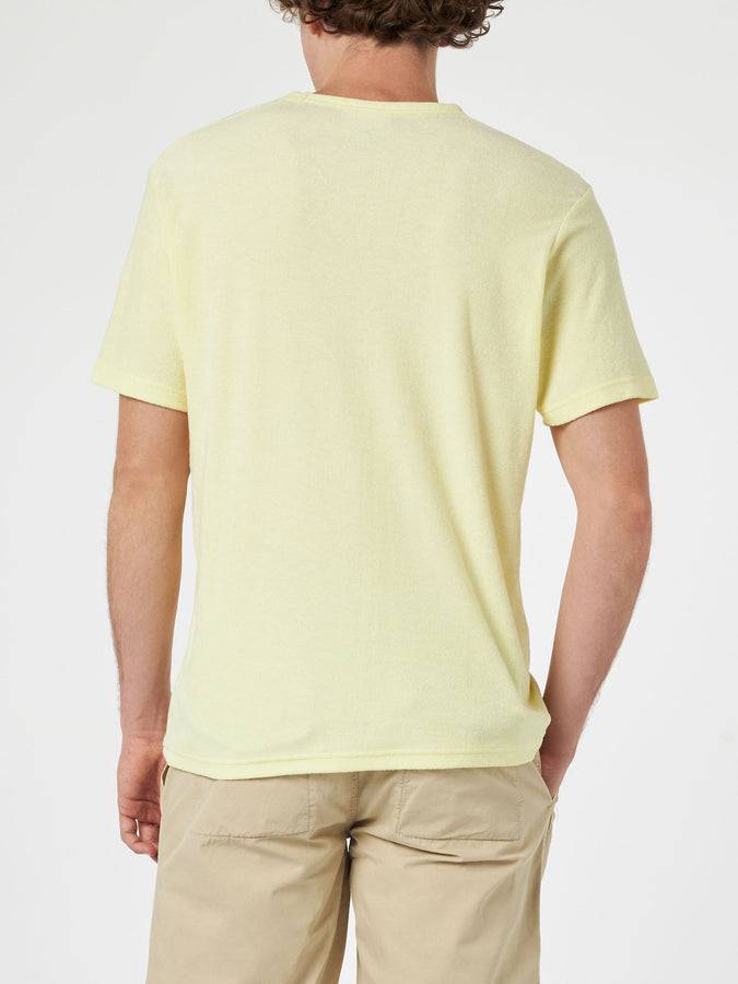 Mc2 Saint Barth T-shirt Da Uomo Gialla In Spugna Gary Con Ricamo St. Barth