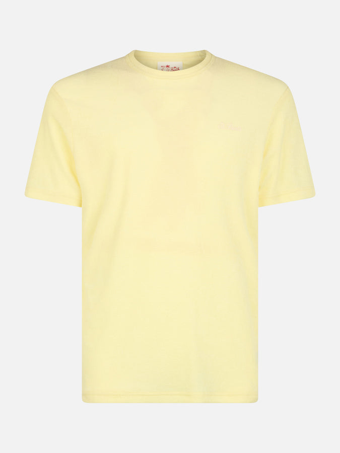 Mc2 Saint Barth T-shirt Da Uomo Gialla In Spugna Gary Con Ricamo St. Barth