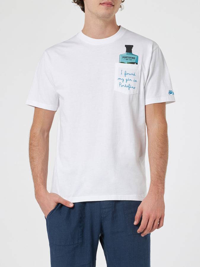 Mc2 Saint Barth T-shirt Da Uomo In Cotone Austin Con Ricamo Portofino Gin | PORTOFINO DRY GIN EDIZIONE SPECIALE