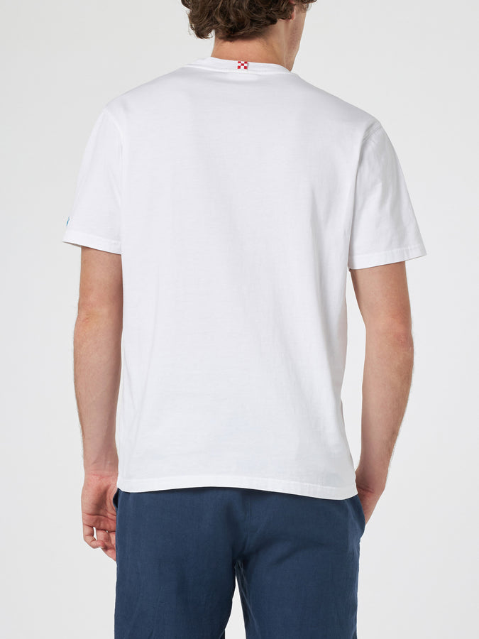 Mc2 Saint Barth T-shirt Da Uomo In Cotone Austin Con Ricamo Portofino Gin | PORTOFINO DRY GIN EDIZIONE SPECIALE