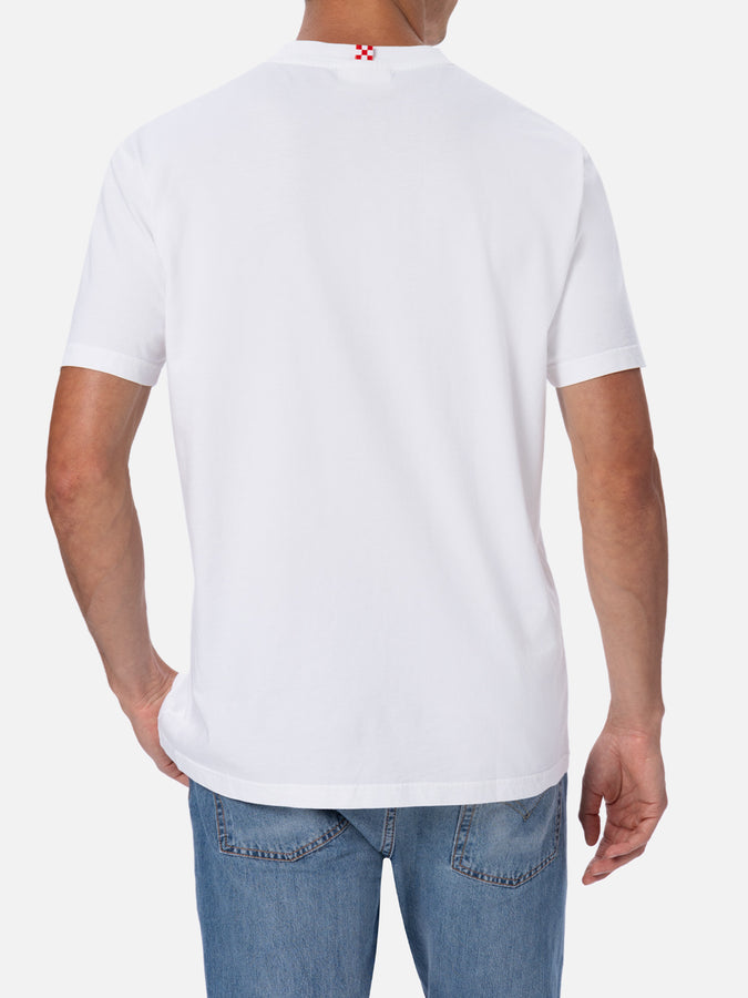 Mc2 Saint Barth T-shirt Da Uomo In Cotone Austin Con Stampa Orologio E Ricamo