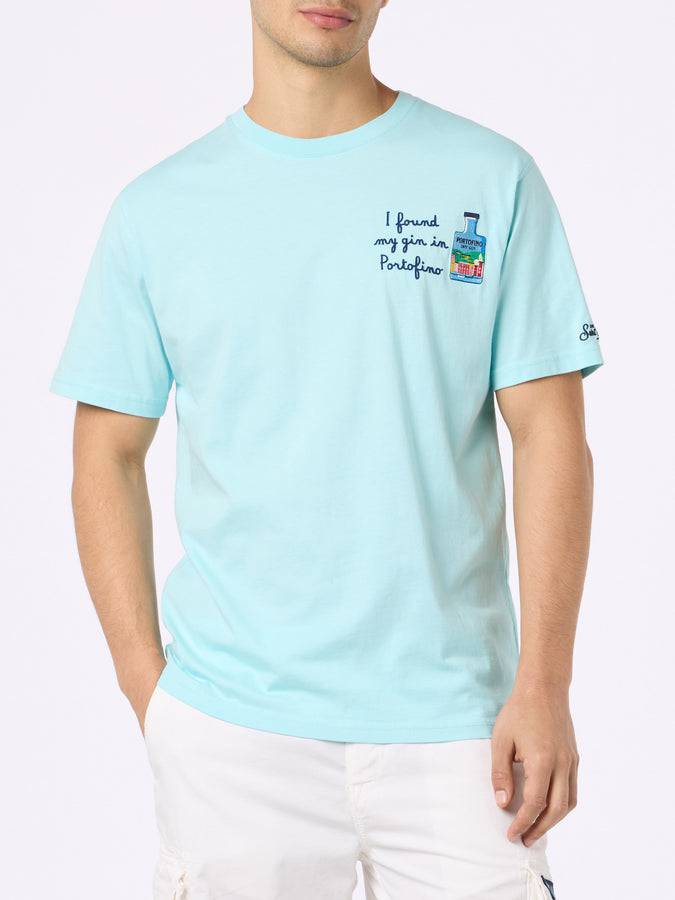 Mc2 Saint Barth T-shirt Da Uomo In Cotone Con Ricamo I Found My Gin In Portofino | PORTOFINO DRY GIN EDIZIONE SPECIALE