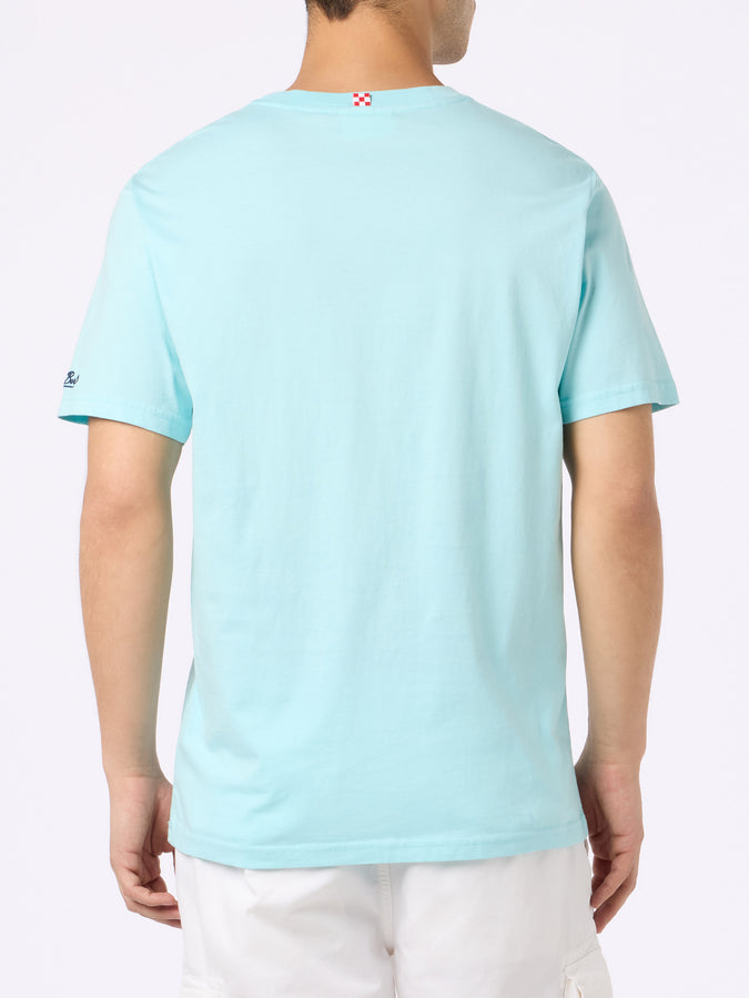 Mc2 Saint Barth T-shirt Da Uomo In Cotone Con Ricamo I Found My Gin In Portofino | PORTOFINO DRY GIN EDIZIONE SPECIALE