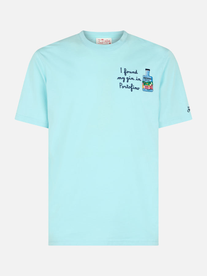 Mc2 Saint Barth T-shirt Da Uomo In Cotone Con Ricamo I Found My Gin In Portofino | PORTOFINO DRY GIN EDIZIONE SPECIALE