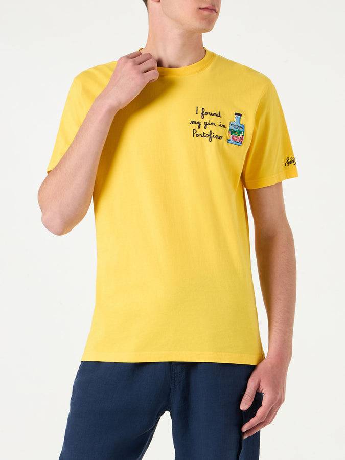 Mc2 Saint Barth T-shirt Da Uomo In Cotone Con Ricamo I Found My Gin In Portofino | PORTOFINO DRY GIN EDIZIONE SPECIALE
