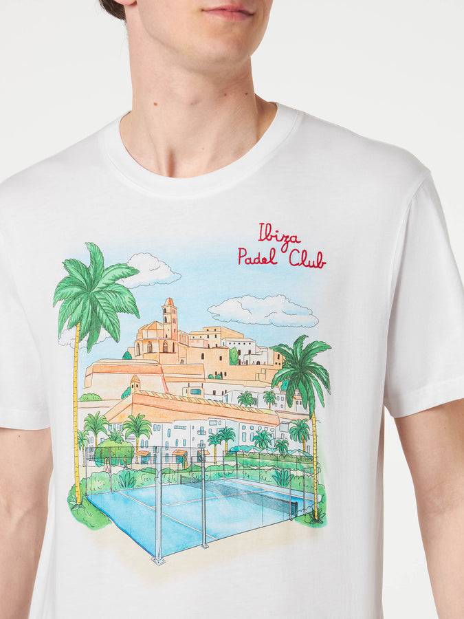 Mc2 Saint Barth T-shirt Da Uomo In Cotone Con Ricamo Ibiza Padel Club