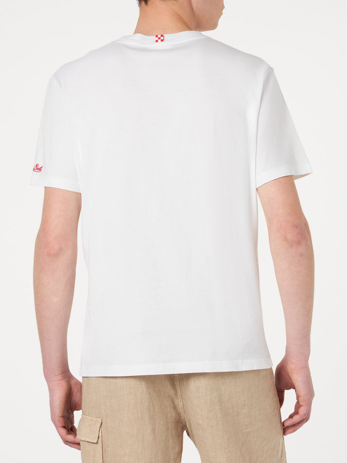 Mc2 Saint Barth T-shirt Da Uomo In Cotone Con Ricamo Ibiza Padel Club