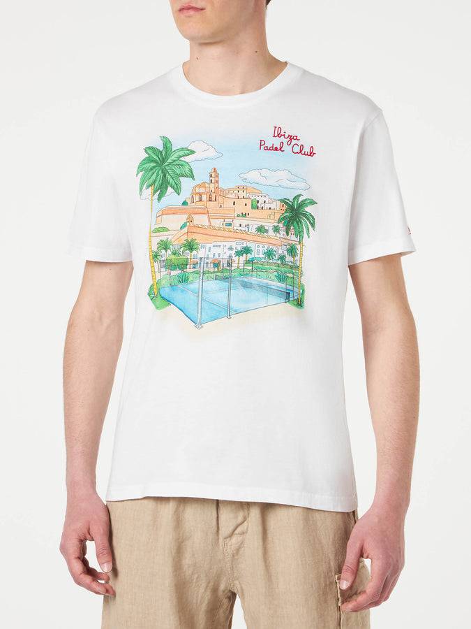 Mc2 Saint Barth T-shirt da uomo in cotone con ricamo Ibiza Padel Club