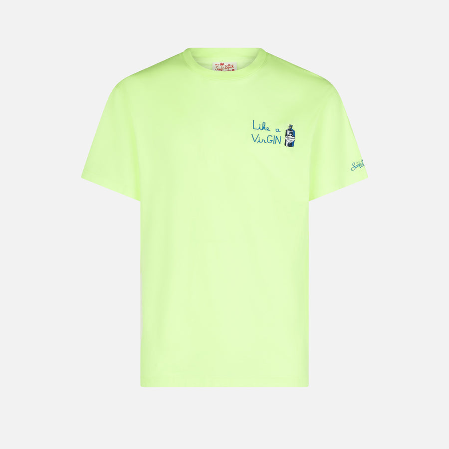 Mc2 Saint Barth T-shirt Da Uomo In Cotone Con Ricamo Like A VirGIN