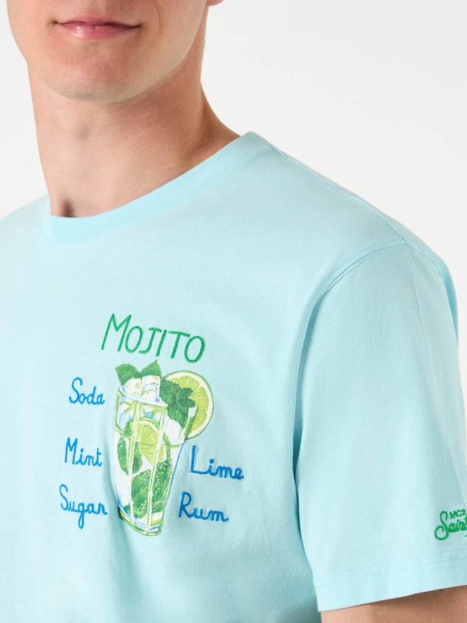 Mc2 Saint Barth T-shirt Da Uomo In Cotone Con Ricamo Mojito