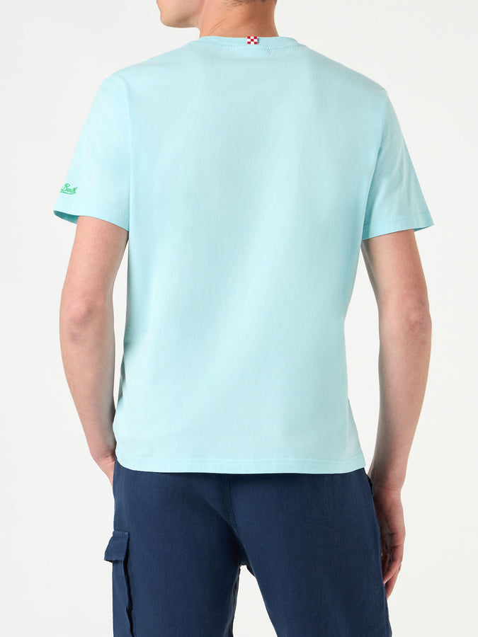 Mc2 Saint Barth T-shirt Da Uomo In Cotone Con Ricamo Mojito