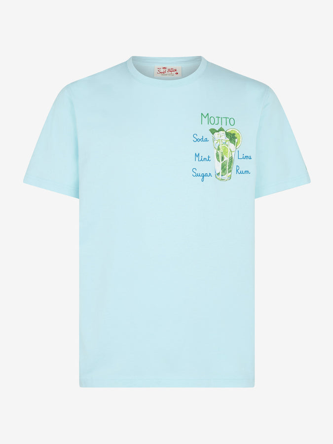 Mc2 Saint Barth T-shirt Da Uomo In Cotone Con Ricamo Mojito