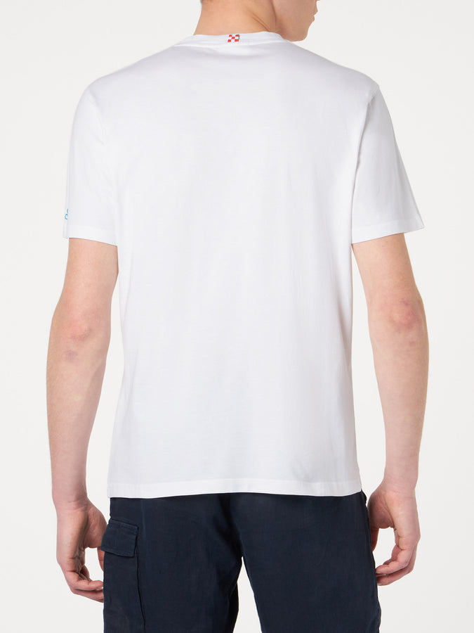 Mc2 Saint Barth T-shirt Da Uomo In Cotone Con Ricamo | PORTOFINO DRY GIN EDIZIONE SPECIALE