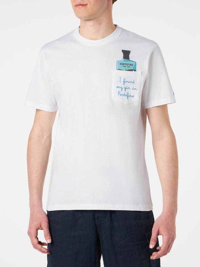 Mc2 Saint Barth T-shirt Da Uomo In Cotone Con Ricamo | PORTOFINO DRY GIN EDIZIONE SPECIALE