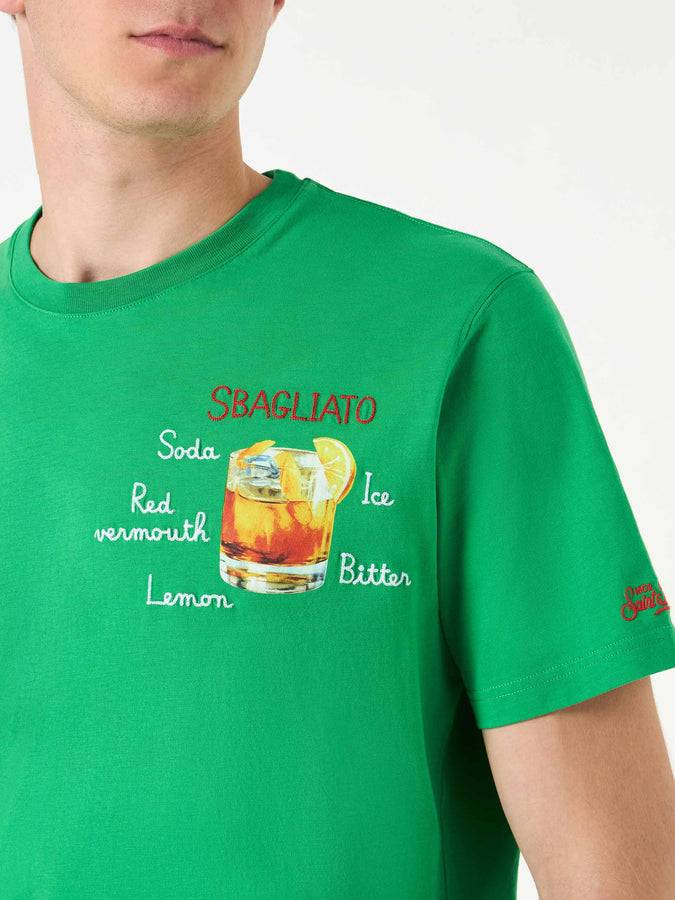 Mc2 Saint Barth T-shirt da uomo in cotone con ricamo Sbagliato