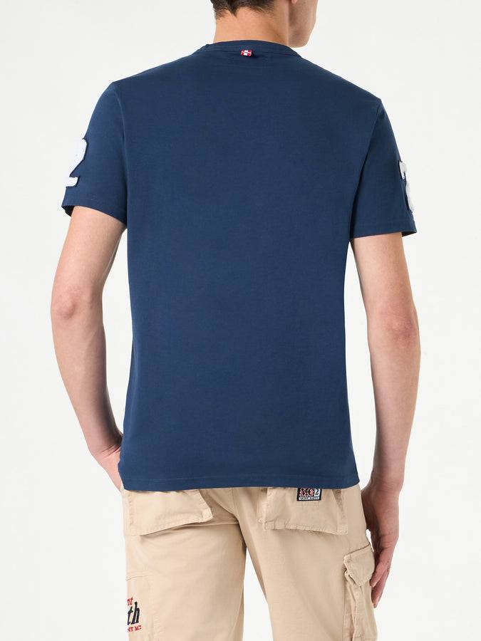 Mc2 Saint Barth T-shirt Da Uomo In Cotone Con Scritta St. Barth College