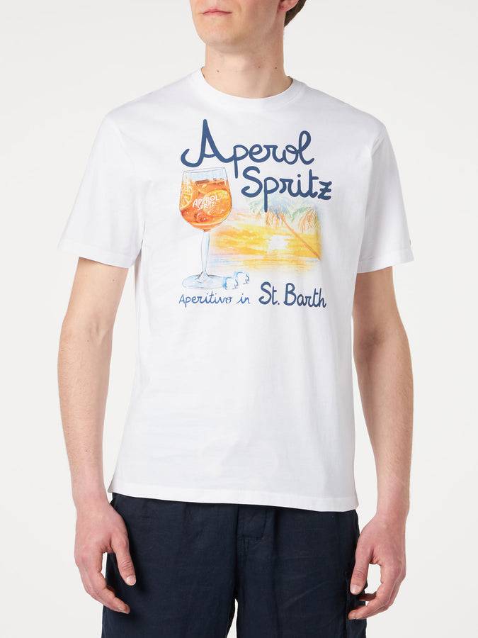 Mc2 Saint Barth T-shirt da uomo in cotone con stampa Aperol Spritz Venezia | EDIZIONE SPECIALE APEROL