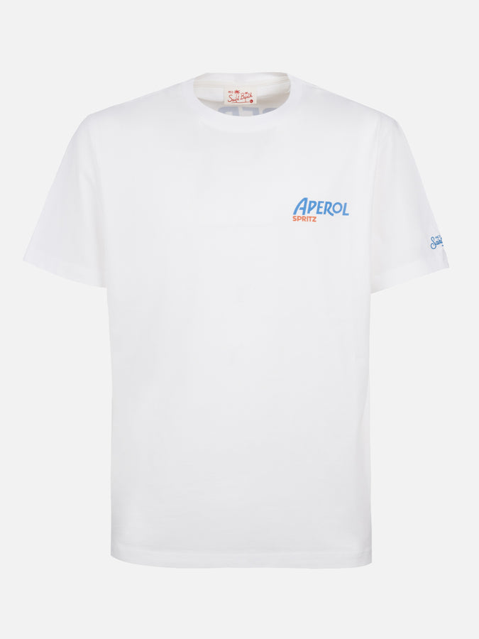 Mc2 Saint Barth T-shirt Da Uomo In Cotone Con Stampa Aperol Spritz Fronte E Retro | EDIZIONE SPECIALE APEROL