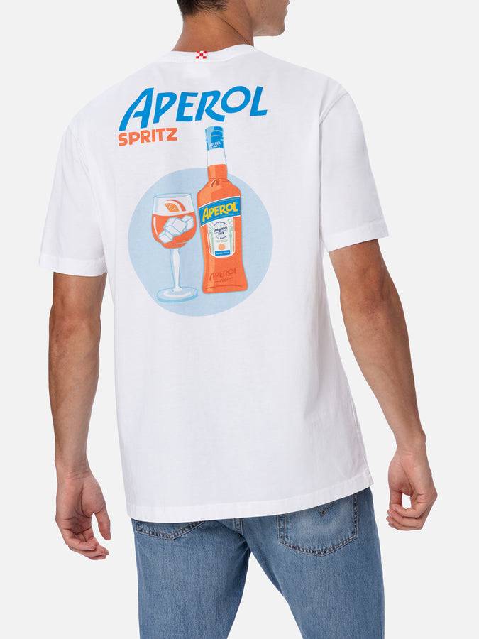 Mc2 Saint Barth T-shirt Da Uomo In Cotone Con Stampa Aperol Spritz Fronte E Retro | EDIZIONE SPECIALE APEROL