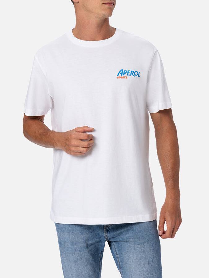 Mc2 Saint Barth T-shirt Da Uomo In Cotone Con Stampa Aperol Spritz Fronte E Retro | EDIZIONE SPECIALE APEROL