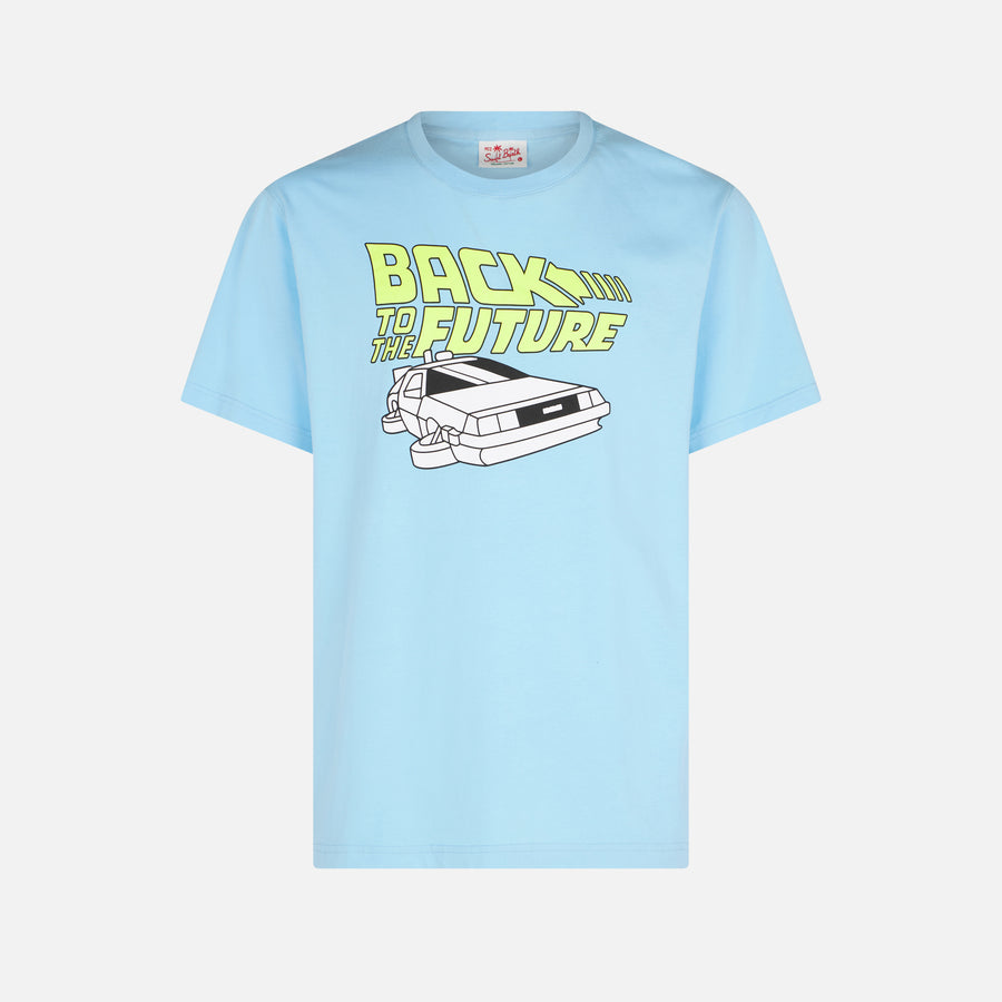 Mc2 Saint Barth T-shirt Da Uomo In Cotone Con Stampa Auto Back To The Future | RITORNO AL FUTURO EDIZIONE SPECIALE