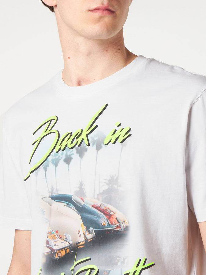 Mc2 Saint Barth T-shirt Da Uomo In Cotone Con Stampa Back In Saint Barth