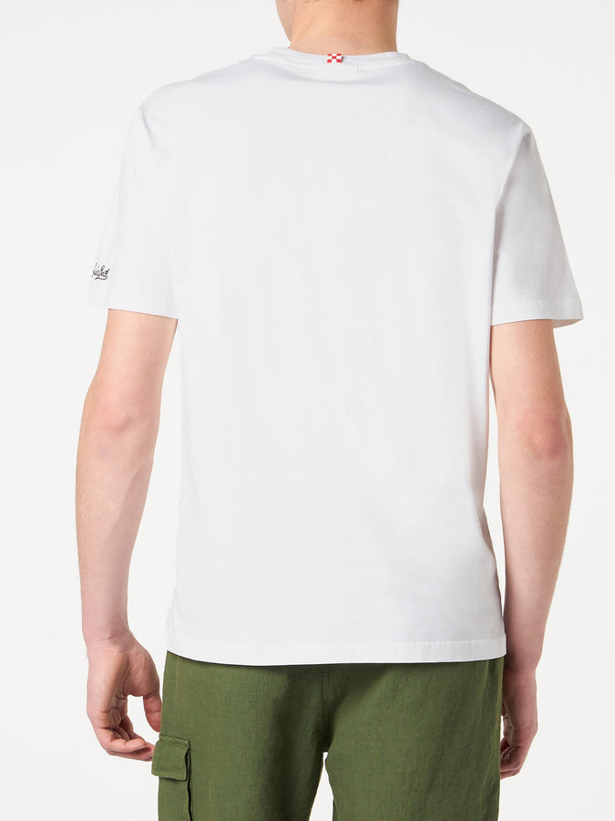 Mc2 Saint Barth T-shirt Da Uomo In Cotone Con Stampa Back In Saint Barth