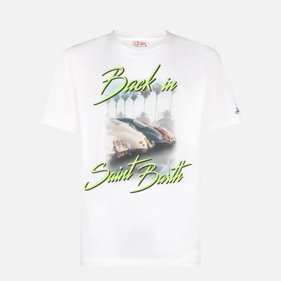 Mc2 Saint Barth T-shirt Da Uomo In Cotone Con Stampa Back In Saint Barth