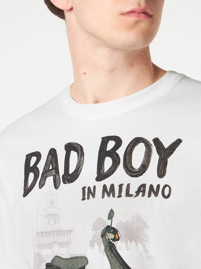 Mc2 Saint Barth T-shirt Da Uomo In Cotone Con Stampa Bad Boy In Milano