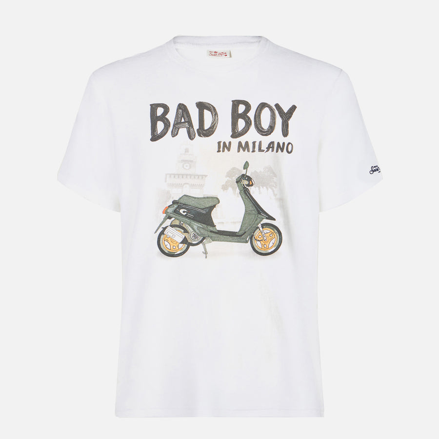 Mc2 Saint Barth T-shirt Da Uomo In Cotone Con Stampa Bad Boy In Milano