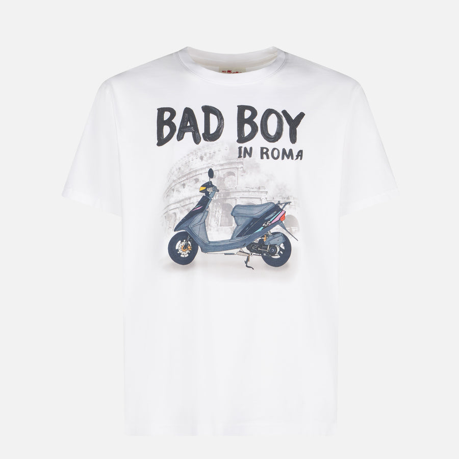 Mc2 Saint Barth T-shirt Da Uomo In Cotone Con Stampa Bad Boy In Roma