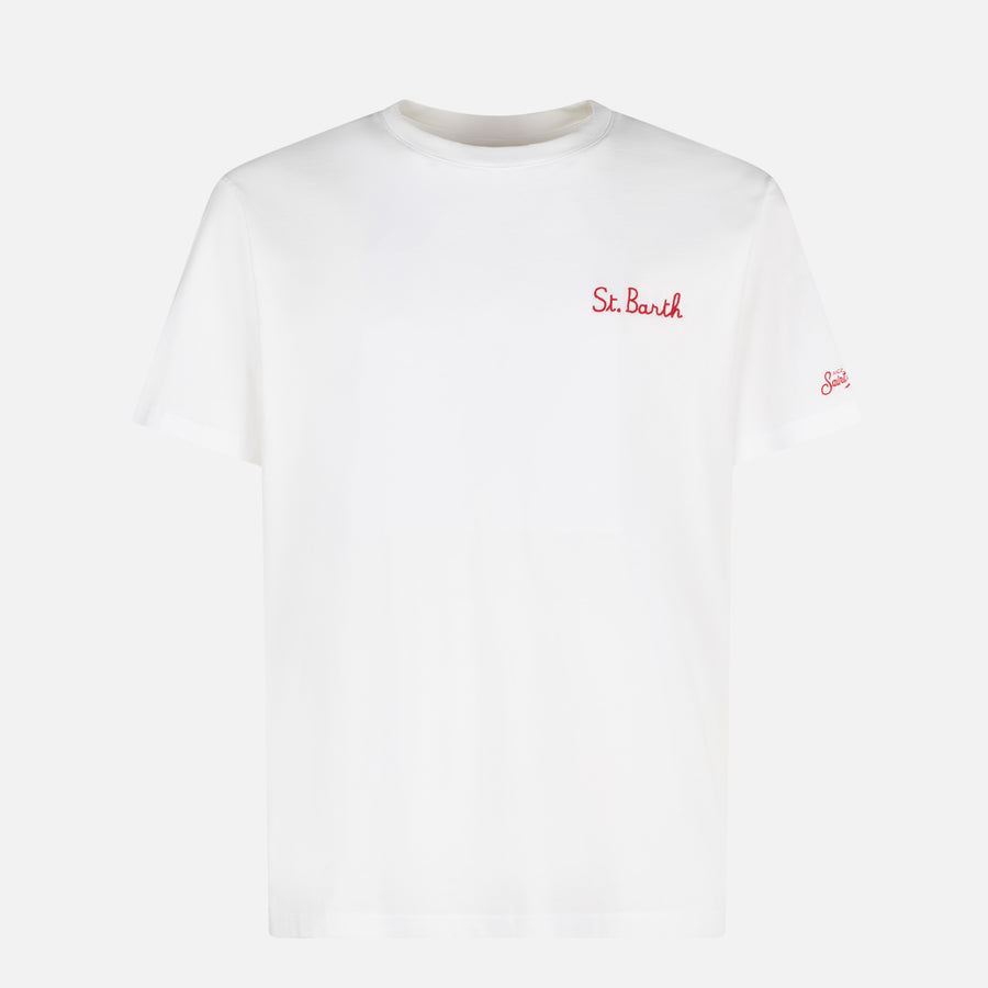 Mc2 Saint Barth T-shirt Da Uomo In Cotone Con Stampa Bart Angel | EDIZIONE SPECIALE DEI SIMPSON