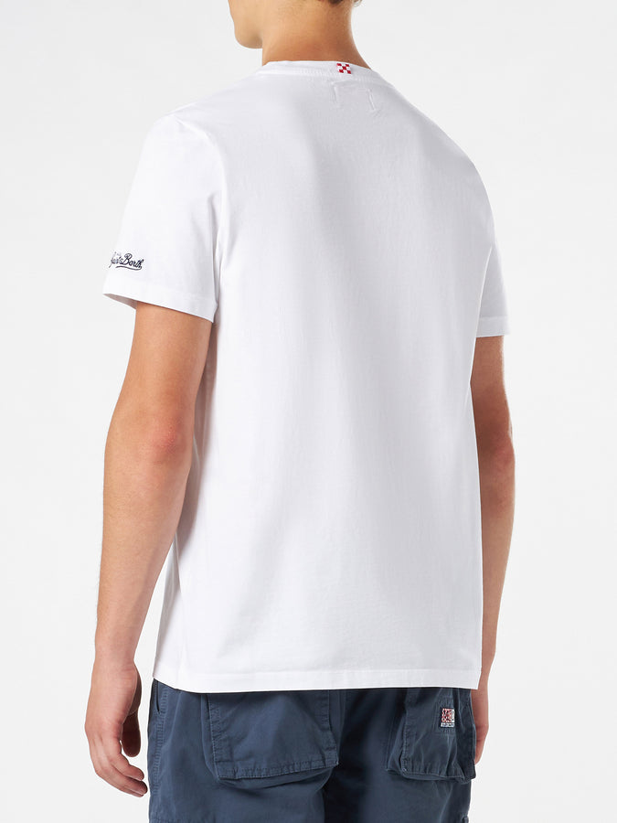 Mc2 Saint Barth T-shirt Da Uomo In Cotone Con Stampa Bevanda Sbagliato