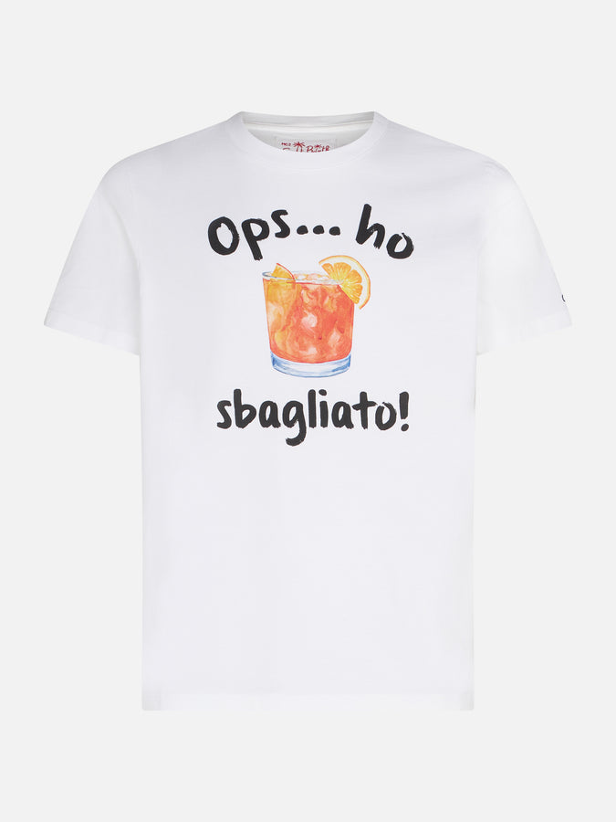 Mc2 Saint Barth T-shirt Da Uomo In Cotone Con Stampa Bevanda Sbagliato