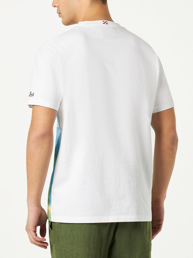 Mc2 Saint Barth T-shirt Da Uomo In Cotone Con Stampa Cartolina Capri