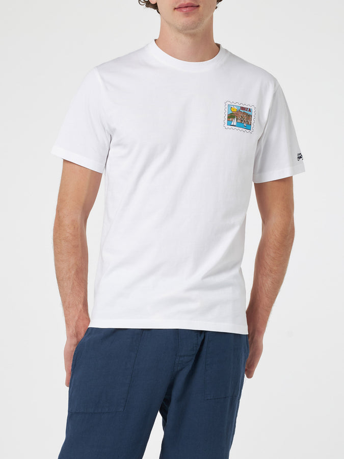 Mc2 Saint Barth T-shirt Da Uomo In Cotone Con Stampa Cartolina Ibiza Davanti E Dietro | EDIZIONE SPECIALE ALESSANDRO ENRIQUEZ