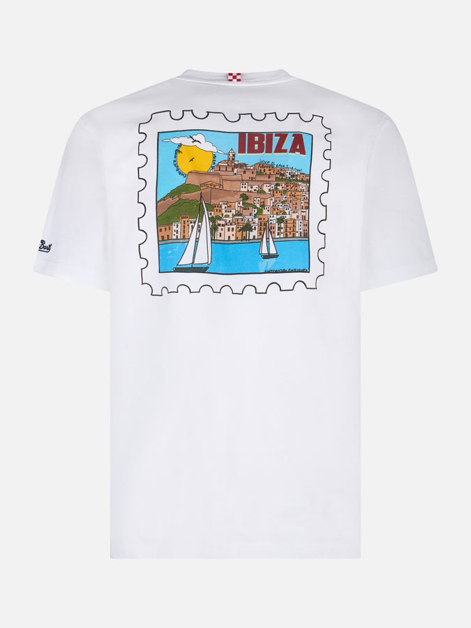 Mc2 Saint Barth T-shirt Da Uomo In Cotone Con Stampa Cartolina Ibiza Davanti E Dietro | EDIZIONE SPECIALE ALESSANDRO ENRIQUEZ