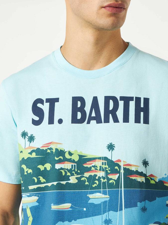 Mc2 Saint Barth T-shirt Da Uomo In Cotone Con Stampa Cartolina Saint Barth