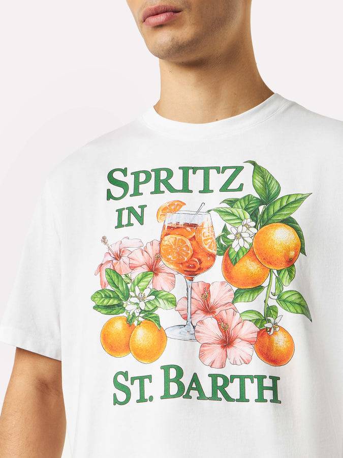 Mc2 Saint Barth T-shirt Da Uomo In Cotone Con Stampa Colorata